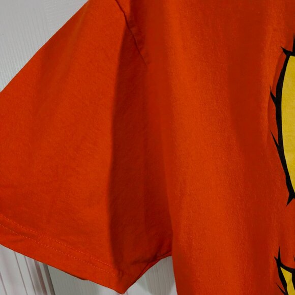 Halloween Men's Jack-O-Lantern Pumpkin Face T-Shirt, Large, Orange, 100% Cotton - Picture 4 of 10